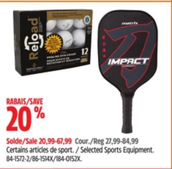 Canadian Tire Selected sports equipment offer