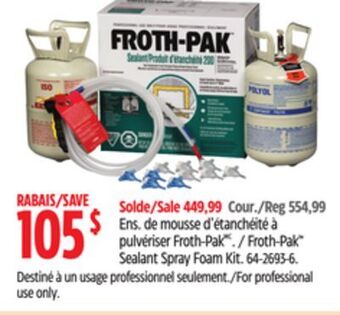 Canadian Tire Froth-pak sealant spray foam kit offer