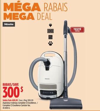 Canadian Tire Miele complete c3 excellence canister vac offer