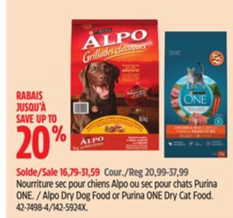 Canadian Tire Alpo dry dog food or purina one dry cat food offer
