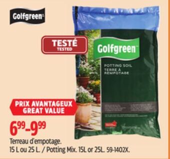 Canadian Tire Golfgreen potting mix offer
