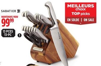 Canadian Tire Sabatier acacia wood knife block set offer
