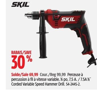 Canadian Tire Skil 7.5a 1/2 corded variable speed hammer drill offer