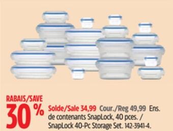 Canadian Tire Snaplock 40-pc storage set offer