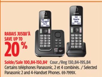 Canadian Tire Selected panasonic 2 and 4-handset phones offer