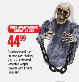 Canadian Tire Gemmy 2´ animated poseable reaper crawler with chains offer