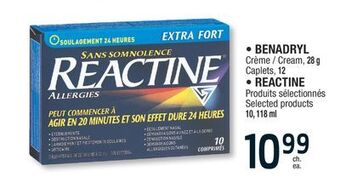 Jean Coutu Benadryl, reactine selected products offer
