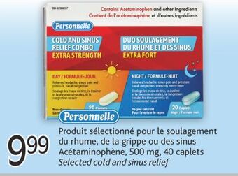 Brunet Personnelle produit sélectionné pour le soulagement du rhume, de la grippe ou des sinus acétaminophène, 500 mg offer