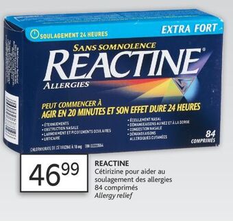 Brunet Reactine cétirizine pour aider au soulagement des allergies offer