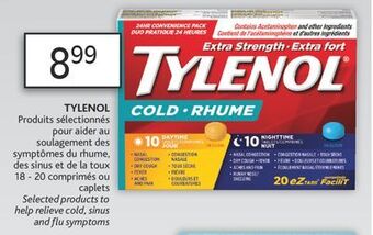 Brunet Tylenol produits sélectionnés pour aider au soulagement des symptômes du rhume, des sinus et de la toux offer