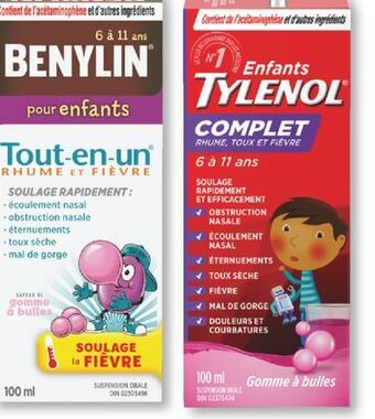 Jean Coutu Benylin tylenol for children cold syrup offer