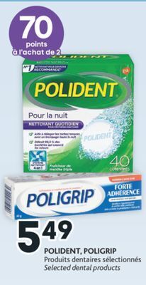Brunet Polident, poligrip produits dentaires sélectionnés offer