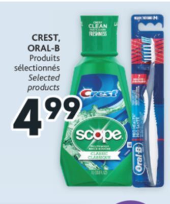 Brunet Crest, oral-b produits sélectionnés offer
