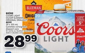 Marches Tradition Coors light or sleeman original draught beer offer