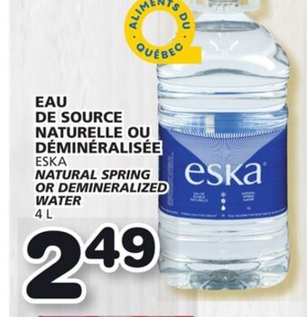 Marches Tradition Eska natural spring or demineralized water offer