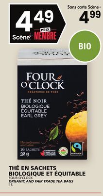 Rachelle-Bery Grocery Four o'clock organic and fair trade tea bags offer