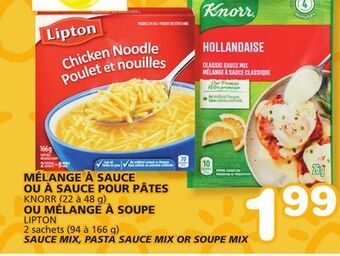 Marches Tradition Lipton knorr (22 à 48 g) 2 sachets (94 à 166 g) offer