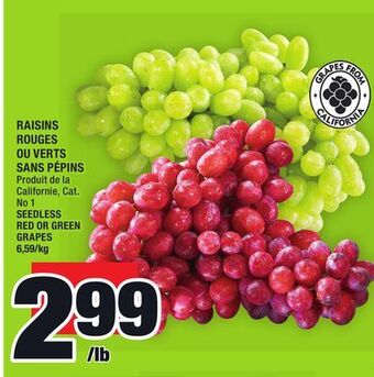 Super C Raisins rouges ou verts sans pépins | seedless red or green grapes offer