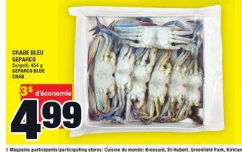 Super C Crabe bleu geparco | geparco blue crab offer