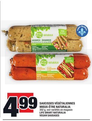 Saucisses végétaliennes mieux-être naturalia | life smart naturalia vegan sausages