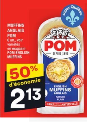 Super C Muffins anglais pom | pom english muffins offer