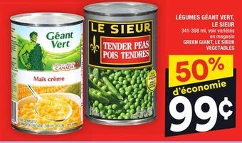 Super C Légumes géant vert, le sieur | green giant, le sieur vegetables offer