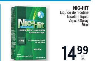 Jean Coutu Nic-hit nicotine liquid spray offer