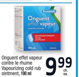 Jean Coutu Personnelle vapourizing cold rub ointment offer