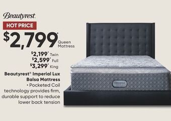 Dormez Vous Beautyrest imperial lux balsa mattress offer