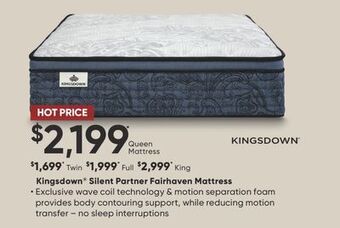 Dormez Vous Kingsdown silent partner fairhaven mattress offer