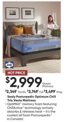 Dormez Vous Sealy posturpedic optimum chill trio vesta mattress offer