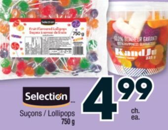Jean Coutu Selection lollipops offer