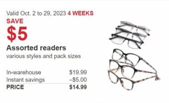 Costco Assorted readers offer