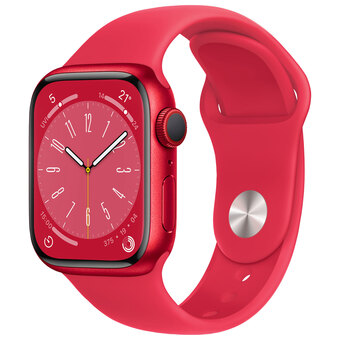 Best Buy Apple watch series 8 (gps + cellular) 41mm (product)red aluminum case with (product)red sport band - small/medium offer