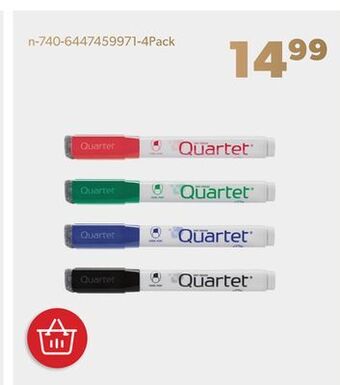 Shopper+ Quartet dry erase whiteboard marker, chisel tip (black/blue/green/red) - 4/pack offer