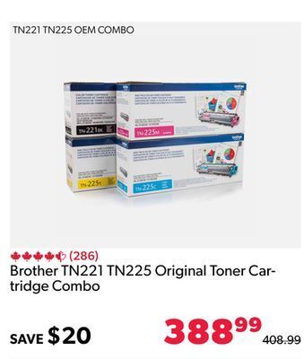 Shopper+ Brother tn221 tn225 original toner cartridge combo offer