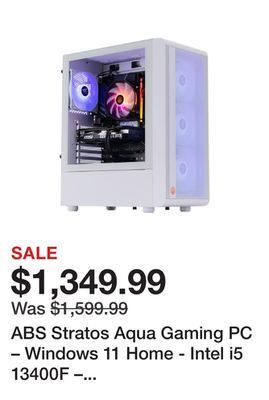 Newegg Abs stratos aqua gaming pc – windows 11 home - intel i5 13400f – geforce rtx 4060 – dlss 3 - ai-powered performance - 16gb dd offer