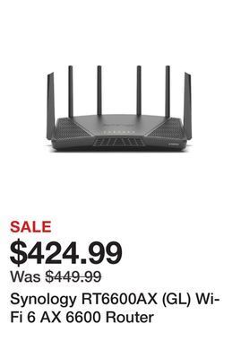 Newegg Synology rt6600ax (gl) wi-fi 6 ax 6600 router offer