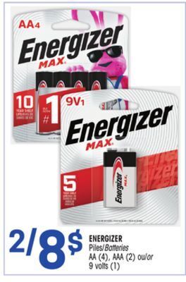 Uniprix Energizer piles/batteries offer