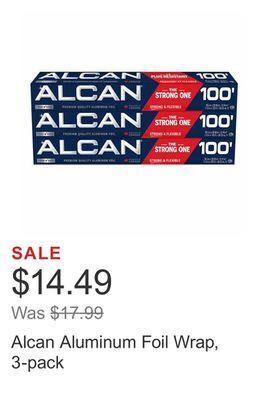 Costco Alcan aluminum foil wrap, 3-pack offer