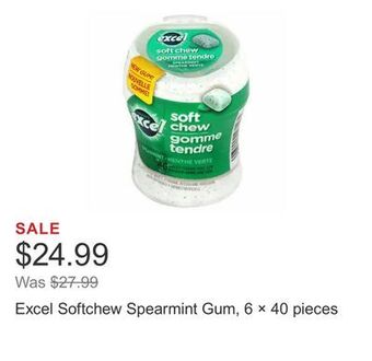 Costco Excel softchew spearmint gum, 6 × 40 pieces offer