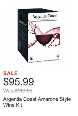 Costco Argentia coast amarone style wine kit offer