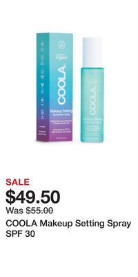 Well Coola makeup setting spray spf 30 offer