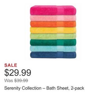 Costco Serenity collection – bath sheet, 2-pack offer