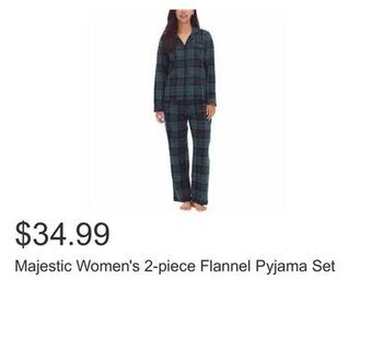 Costco Majestic women's 2-piece flannel pyjama set offer