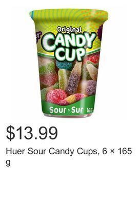 Costco Huer sour candy cups, 6 × 165 g offer