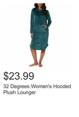 Costco 32 degrees women's hooded plush lounger offer