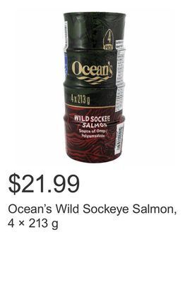 Costco Ocean's wild sockeye salmon, 4 × 213 g offer