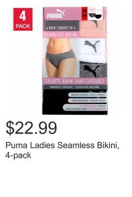 Costco Puma ladies seamless bikini, 4-pack offer