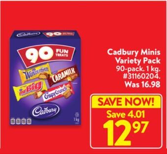 Walmart Cadbury minis variety pack offer